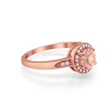 Halo Wedding Engagement Ring Round Cubic Zirconia 925 Sterling Silver SRO-16902