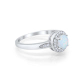 Halo Wedding Engagement Ring Round Cubic Zirconia 925 Sterling Silver SRO-16902