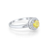 Halo Wedding Engagement Ring Round Cubic Zirconia 925 Sterling Silver -3
