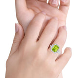 Halo Radiant Cut Wedding Engagement Ring Round Simulated Cubic Zirconia 925 Sterling Silver