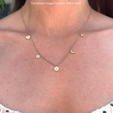 Dangling Moon Star Heart Diamond Necklace 14K Gold 0.07ct