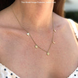 Dangling Moon Star Heart Diamond Necklace 14K Gold 0.07ct