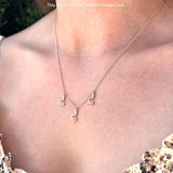 Dangling Diamond Snake Necklace 14K Gold 0.13ct