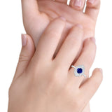 Art Deco Baguette CZ Engagement Ring in 925 Sterling Silver