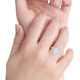 Art Deco Baguette CZ Engagement Ring in 925 Sterling Silver