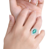 Teardrop Cocktail Ring Pear Round Cubic Zirconia 925 Sterling Silver