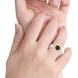 Art Deco Plumeria Flower Infinity Shank Simulated Cubic Zirconia Engagement Ring 925 Sterling Silver