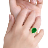 Teardrop Cocktail Engagement Ring Pear Simulated Cubic Zirconia 925 Sterling Silver