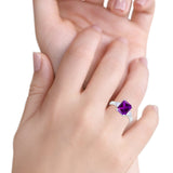 Three Stone Wedding Ring Heart Simulated Cubic Zirconia 925 Sterling Silver BA1058