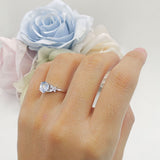 Art Deco Round Butterfly Ring Natural Moonstone 925 Sterling Silver