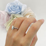 Marquise Solitaire Engagement Ring 7X14 Natural Green Amethyst Prasiolite 925 Sterling Silver
