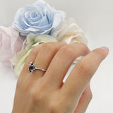 Marquise Solitaire Engagement Ring 6X12 Natural Black Onyx 925 Sterling Silver