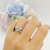 Marquise Split Shank Leaf Floral Ring