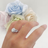 Sunflower Ring Infinity Twisted Round Natural Green Moss Agate 925 Sterling Silver