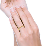 Half Eternity Band Marquise Round Simulated Cubic Zirconia 925 Sterling Silver (2.5mm)