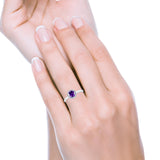 Art Deco Wedding Bridal Ring Halo Round Simulated Cubic Zirconia Stones 925 Sterling Silver