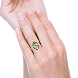 Petite Dainty Statement Fashion Pear Thumb Ring Oxidized Solid 925 Sterling Silver