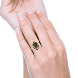 Petite Dainty Statement Fashion Pear Thumb Ring Oxidized Solid 925 Sterling Silver