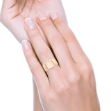 Signet Plain Band High Polished Solid 925 Sterling Silver Thumb Ring (15mm)