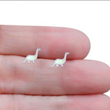 Dinosaur Stud Earring Created Opal 925 Sterling Silver (9mm)