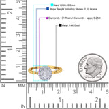 14K Gold 0.28ct Round 8.8mm G SI Solitaire Promise Diamond Engagement Wedding Ring