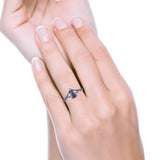Art Deco Marquise Engagement Ring, Simulated CZ, 925 Silver