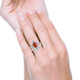 Two Piece Art Deco Engagement Ring Simulated Cubic Zirconia 925 Sterling Silver