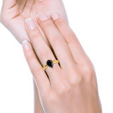 Solitaire Teardrop Simulated Cubic Zirconia Wedding Ring 925 Sterling Silver Center Stone-(8mmx6mm)