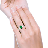 Solitaire Teardrop Simulated Cubic Zirconia Wedding Ring 925 Sterling Silver Center Stone-(8mmx6mm)
