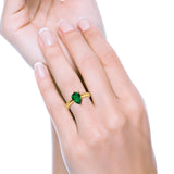 Solitaire Teardrop Simulated Cubic Zirconia Wedding Ring 925 Sterling Silver Center Stone-(8mmx6mm)