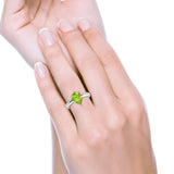 Solitaire Teardrop Simulated Cubic Zirconia Wedding Ring 925 Sterling Silver Center Stone-(8mmx6mm)