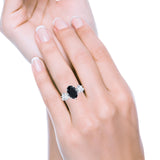 Oval Art Deco Engagement Ring Simulated Cubic Zirconia 925 Sterling Silver