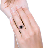 Cushion Wedding Ring Simulated Amethyst Cubic Zirconia 925 Sterling Silver