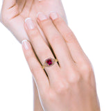 Cushion Wedding Ring Simulated Amethyst Cubic Zirconia 925 Sterling Silver
