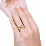 Frog Ring Oxidized Band Solid 925 Sterling Silver Thumb Ring (13mm)