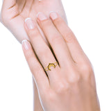 Moon Ring Oxidized Band Solid 925 Sterling Silver Thumb Ring (10mm)