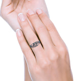 Classic Filigree Heart Artisan Trend Bali Oxidized Ring Band Solid 925 Sterling Silver Thumb Ring (7mm)