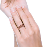 Petite Dainty Celtic Band Oxidized Ring Solid 925 Sterling Silver (7.8mm)
