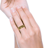 Celtic Ring Oxidized Band Solid 925 Sterling Silver Thumb Ring (7mm)