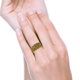 Weave Ring Oxidized Band Solid 925 Sterling Silver Thumb Ring (13mm)