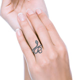 Snake Ring Oxidized Band Solid 925 Sterling Silver Thumb Ring (23mm)