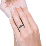Heart Knot Ring Oxidized Band Solid 925 Sterling Silver Thumb Ring (6.4mm)
