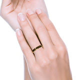 Moon & Stars Band Oxidized Band Solid 925 Sterling Silver Thumb Ring (4mm)