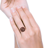 Lion Ring Oxidized Band Solid 925 Sterling Silver Thumb Ring (17mm)