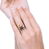 Octopus Ring Oxidized Band Solid 925 Sterling Silver Thumb Ring (30mm)