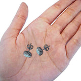 Bridal Engagement Earrings Cushion Lab Opal Simulated CZ 925 Sterling Silver