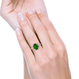Oval Accent Wedding Engagement Ring Simulated Cubic Zirconia 925 Sterling Silver