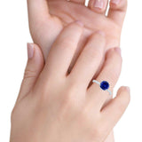 Flower Solitaire Wedding Ring Simulated Cubic Zirconia 925 Sterling Silver