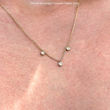 14K Gold 0.07ct Diamond Bezel Pendant Necklace 18" Long
