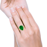 Teardrop Cocktail Engagement Ring Pear Simulated Cubic Zirconia 925 Sterling Silver